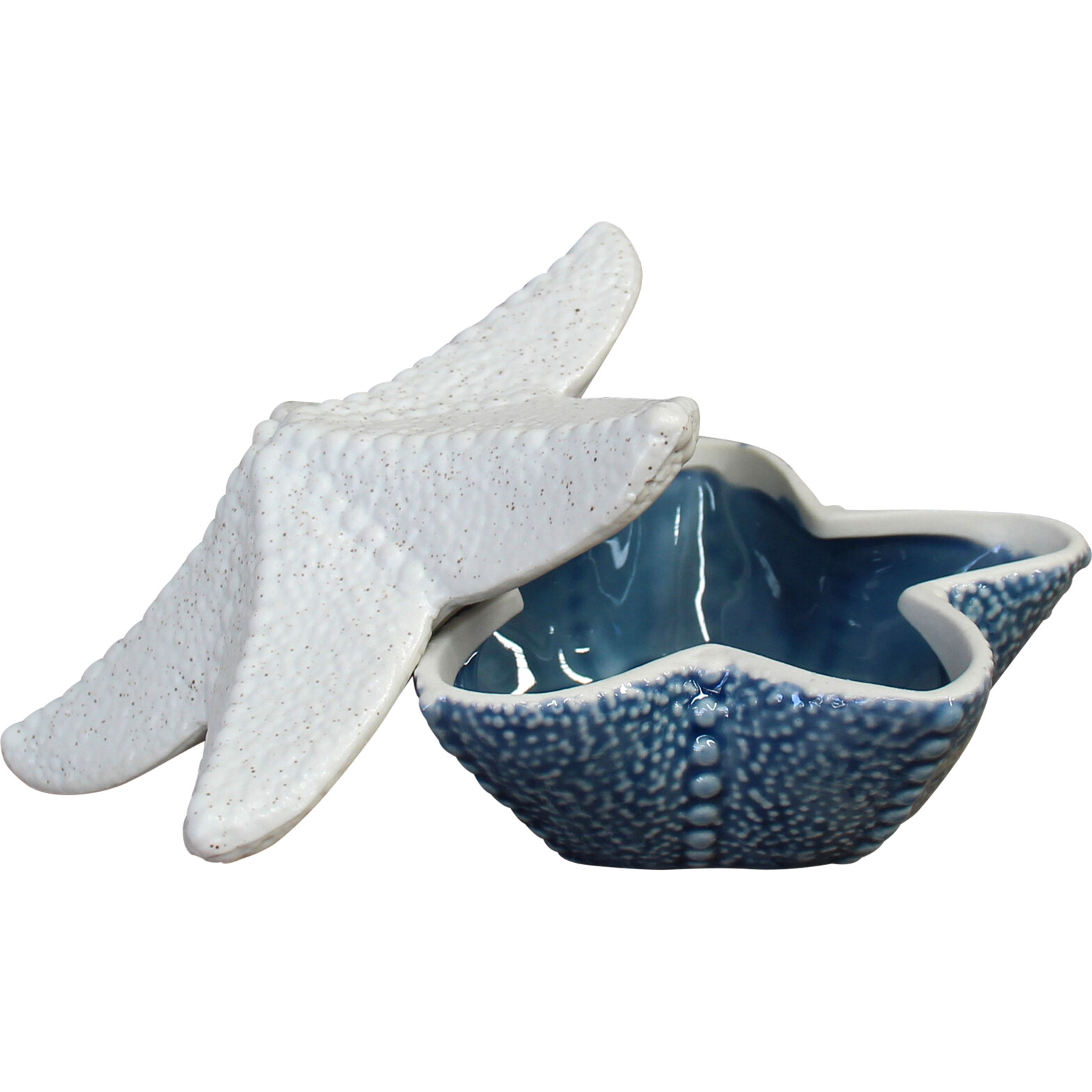 Trinket Box Starfish Blue/ White