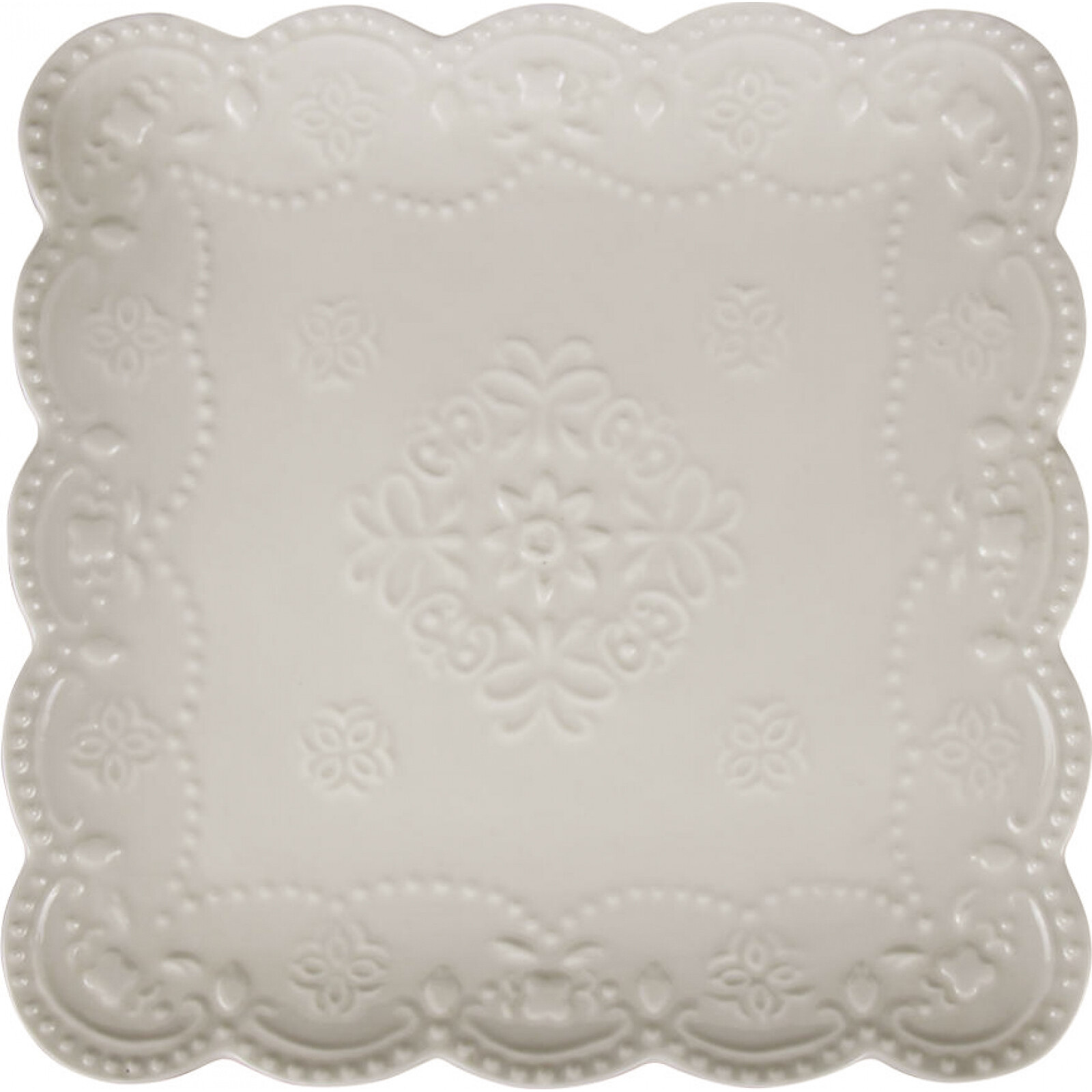 Tray Scallop Fleur Square