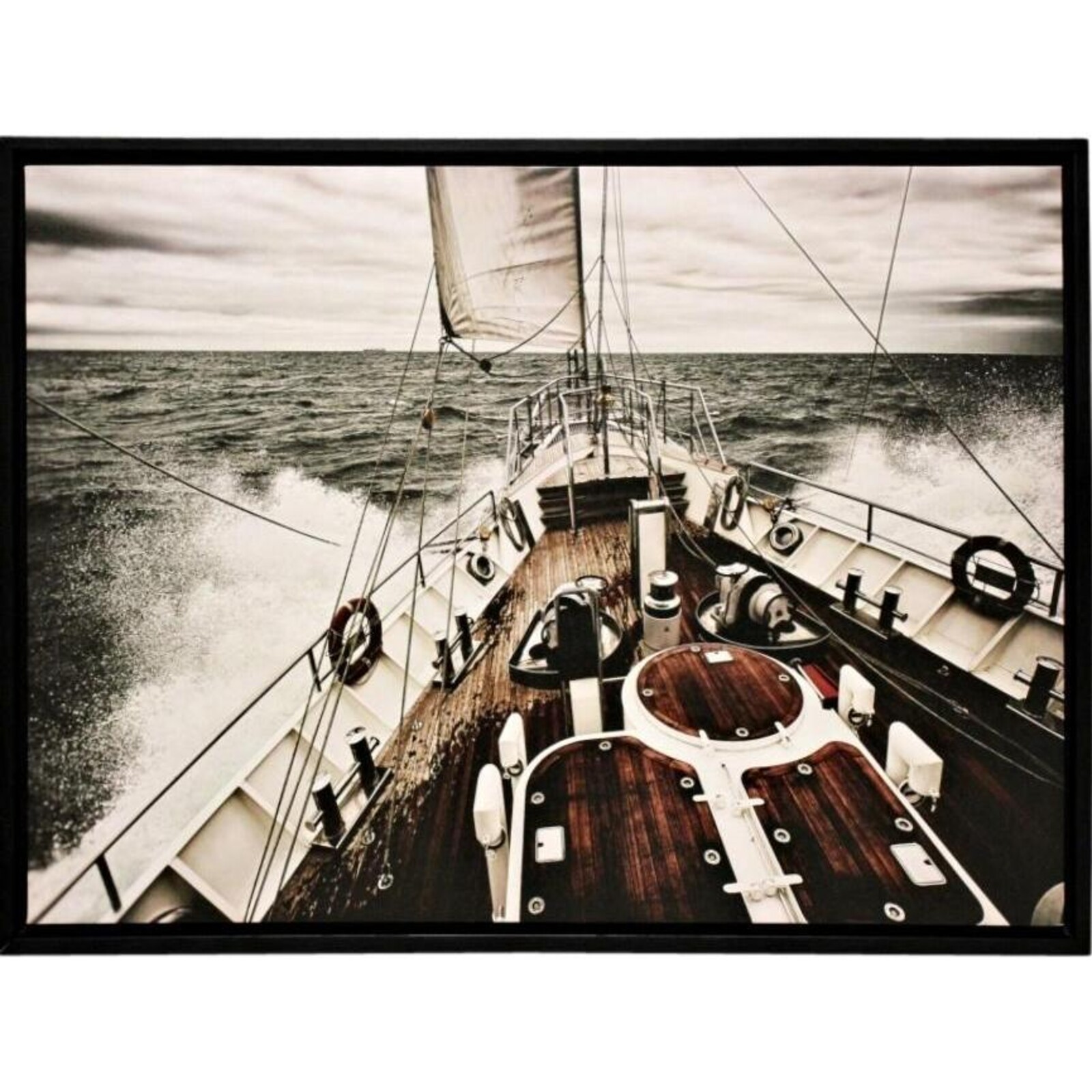 Framed Canvas Sailing High Seas