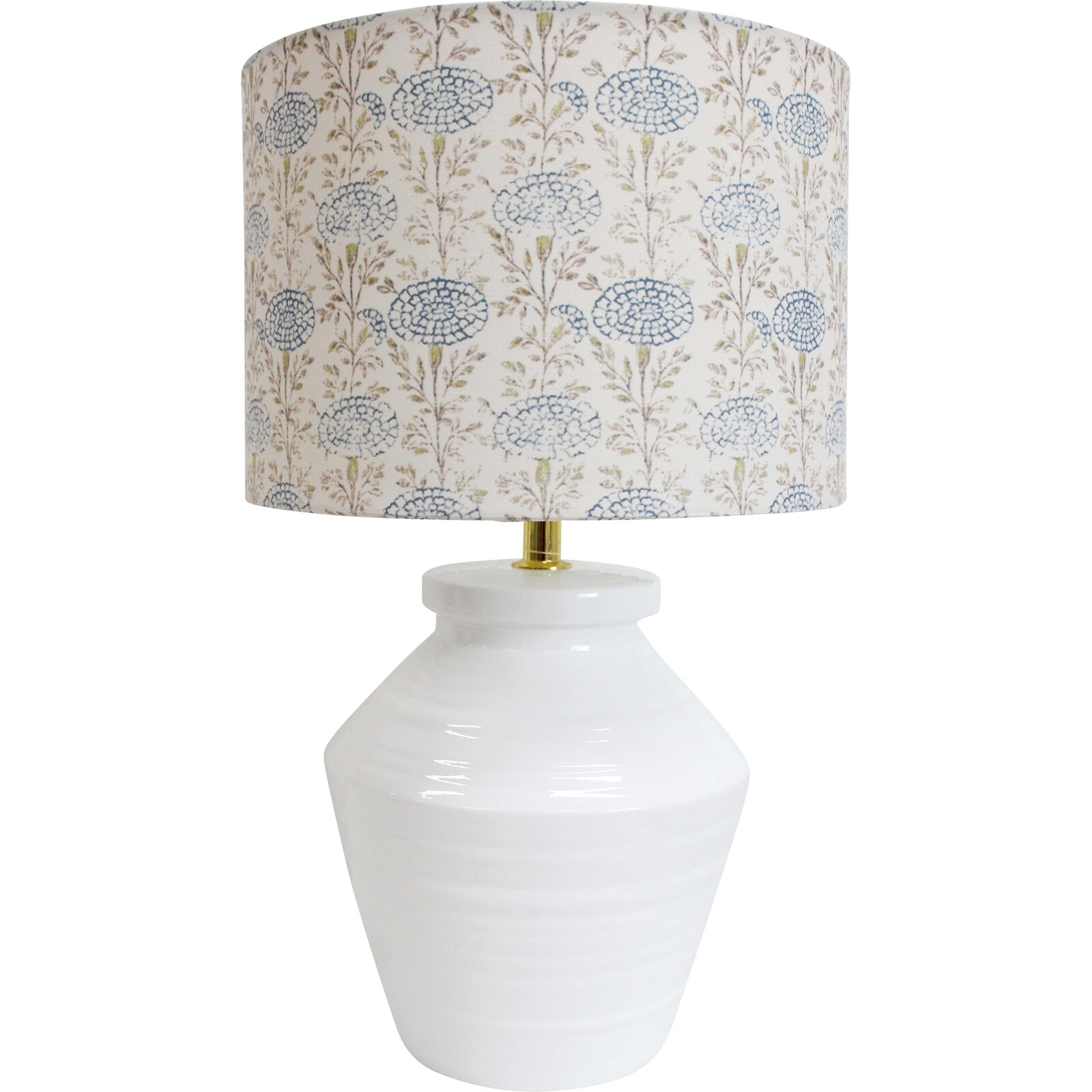Lamp Floral Pigeon Blue and Natural 
