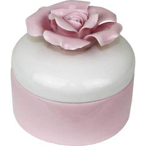 Trinket Box Petal Rose Round