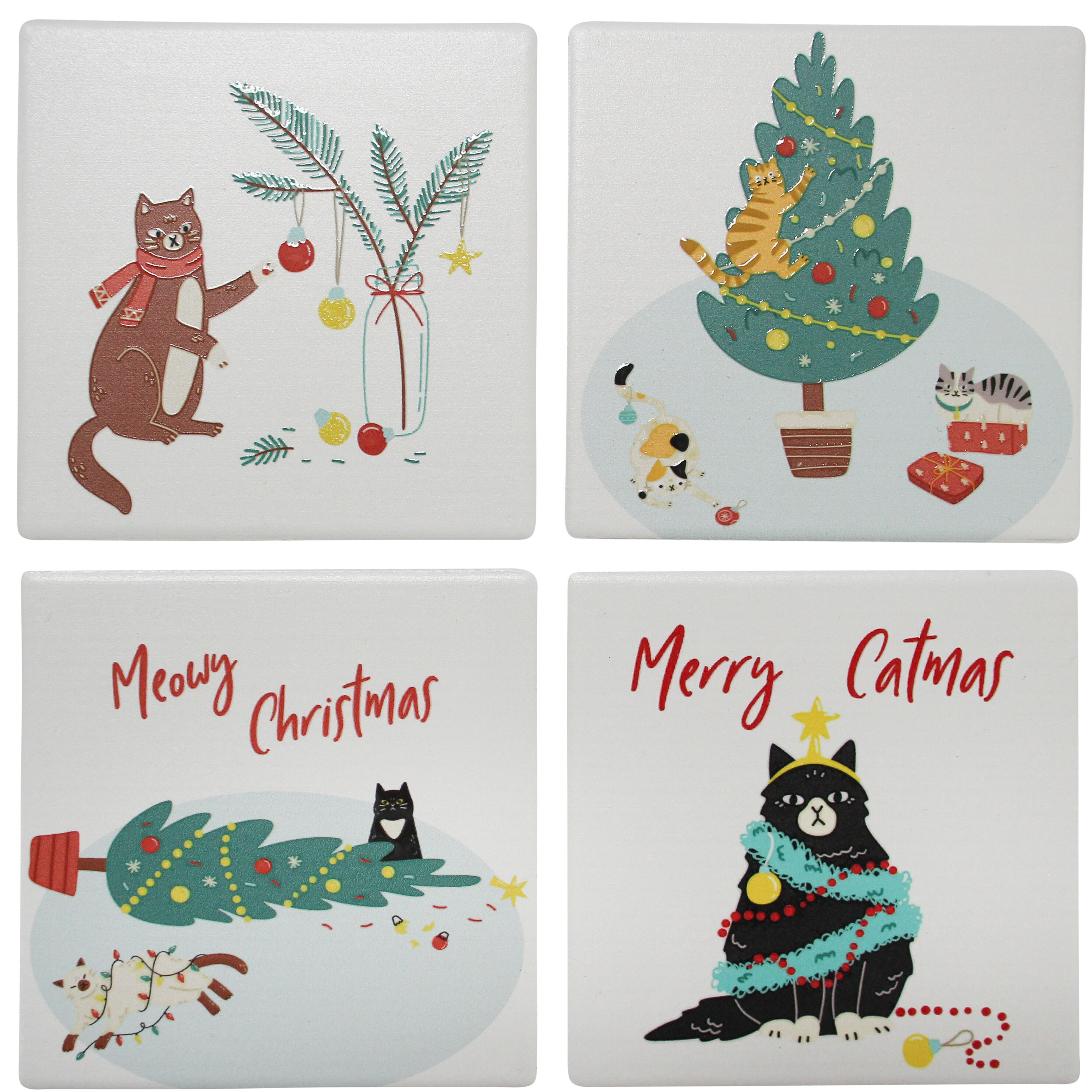 Coasters Mischievous Cats