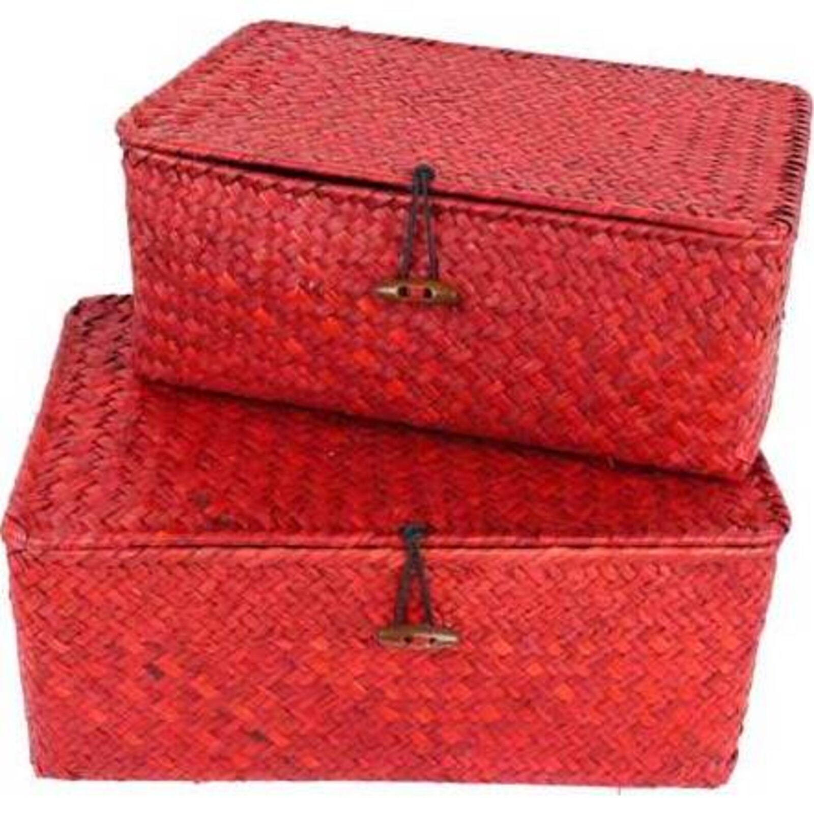 Woven Box Lrg Red S/2