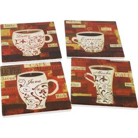 Coasters Mugs Red S/4