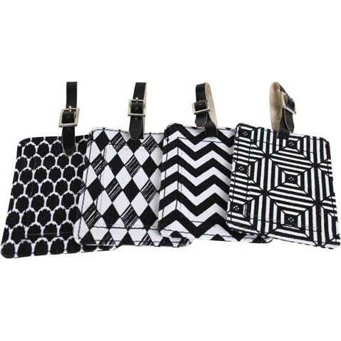 Luggage Tag Chevron Black