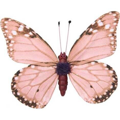  Butterfly Small - Pink White Dot  set 6