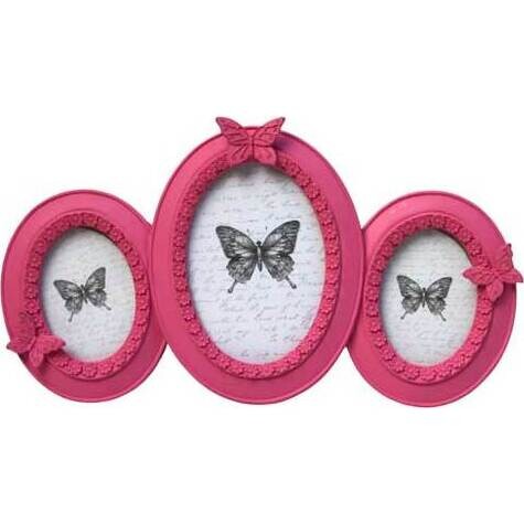 Tripple Frame Butterfly Pink