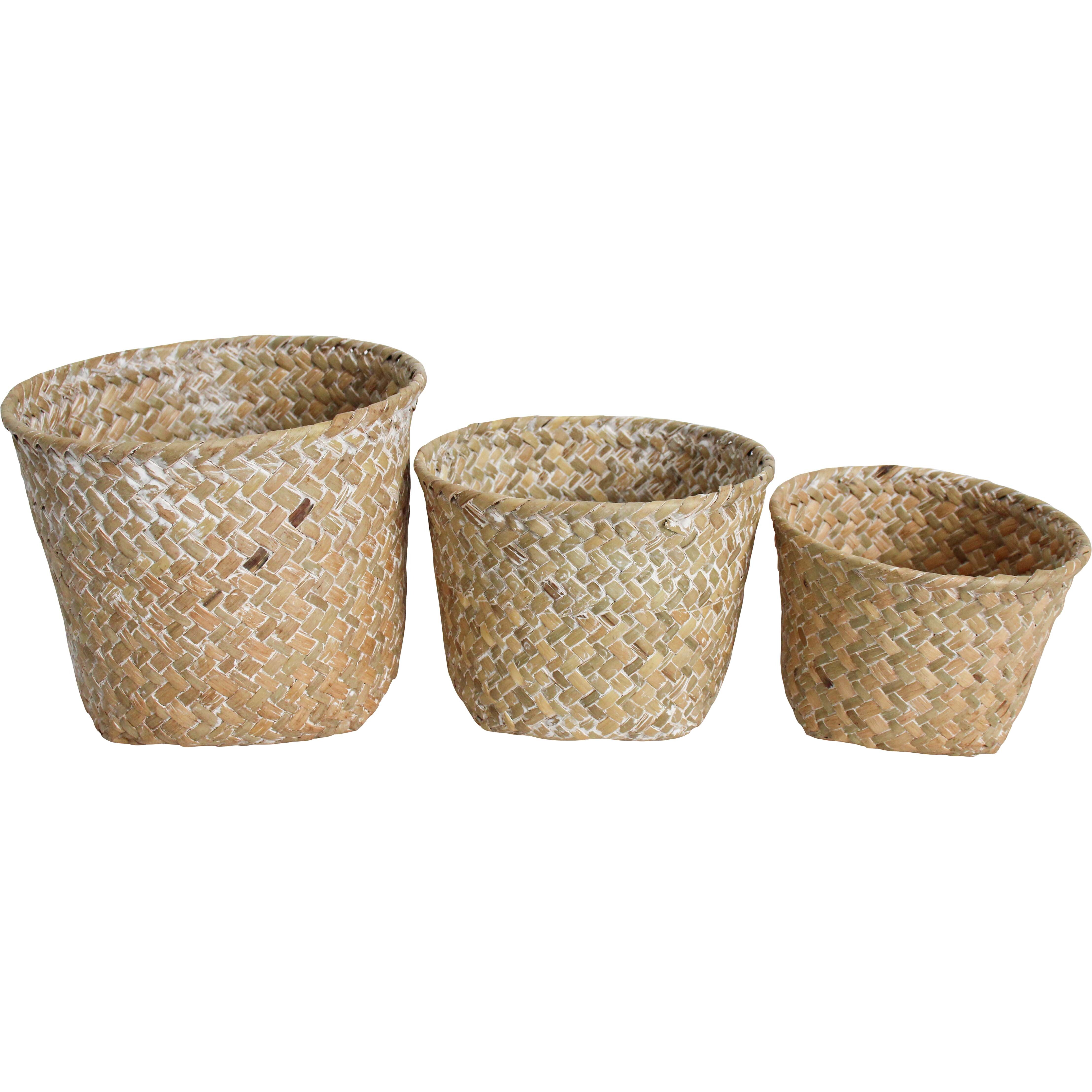 Woven Tubs S/3 Nat/wash