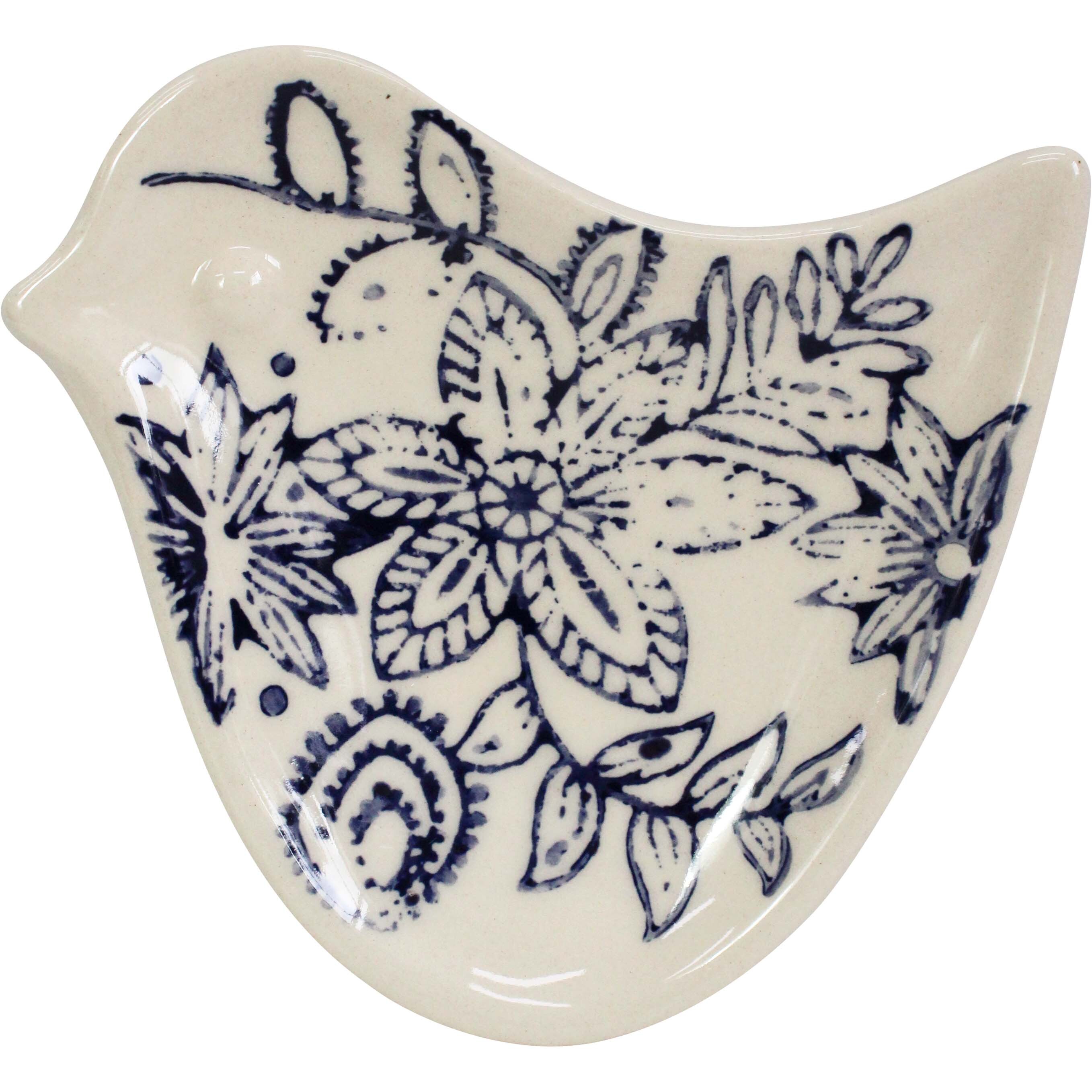 Folk Bird Dish Botanic Indigo