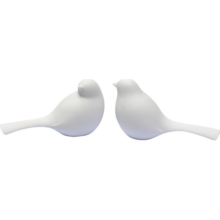 Porcelain Smooth Matt Bird - set 2 - Large