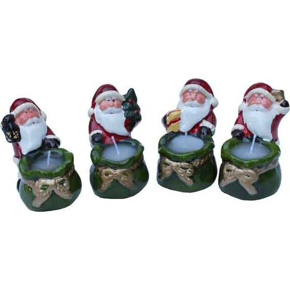 Santa Votives Sack Set 4