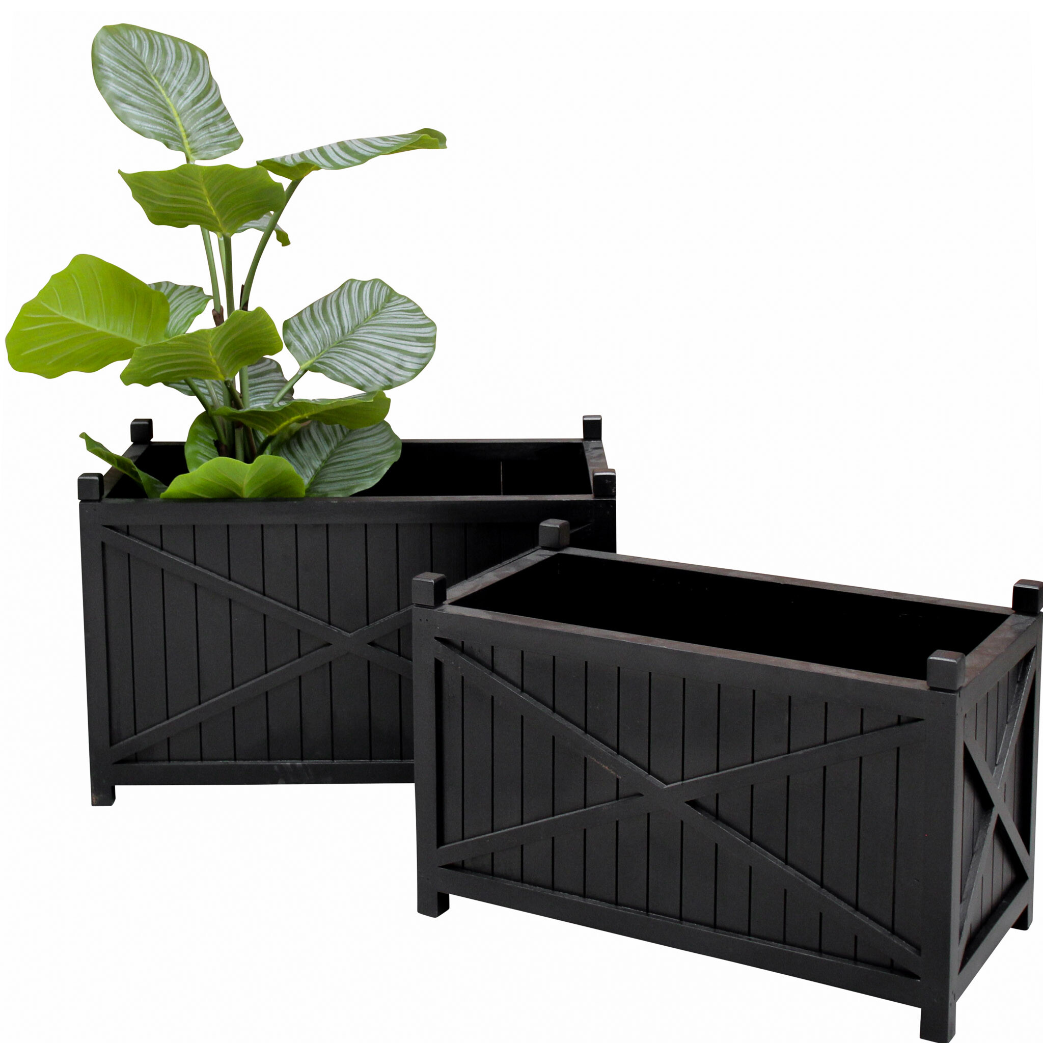 Planter Boxl S/2 XL Charcoal