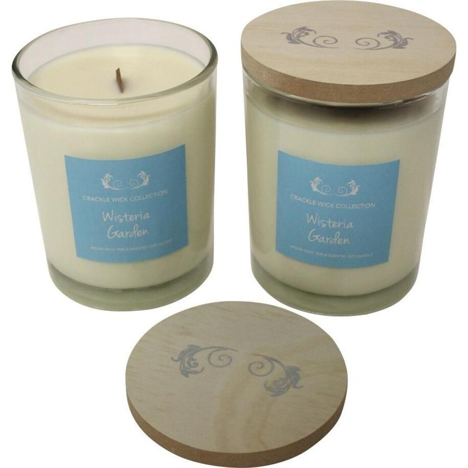 Candle Soy Crackle Wick Wisteria Garden Lrg