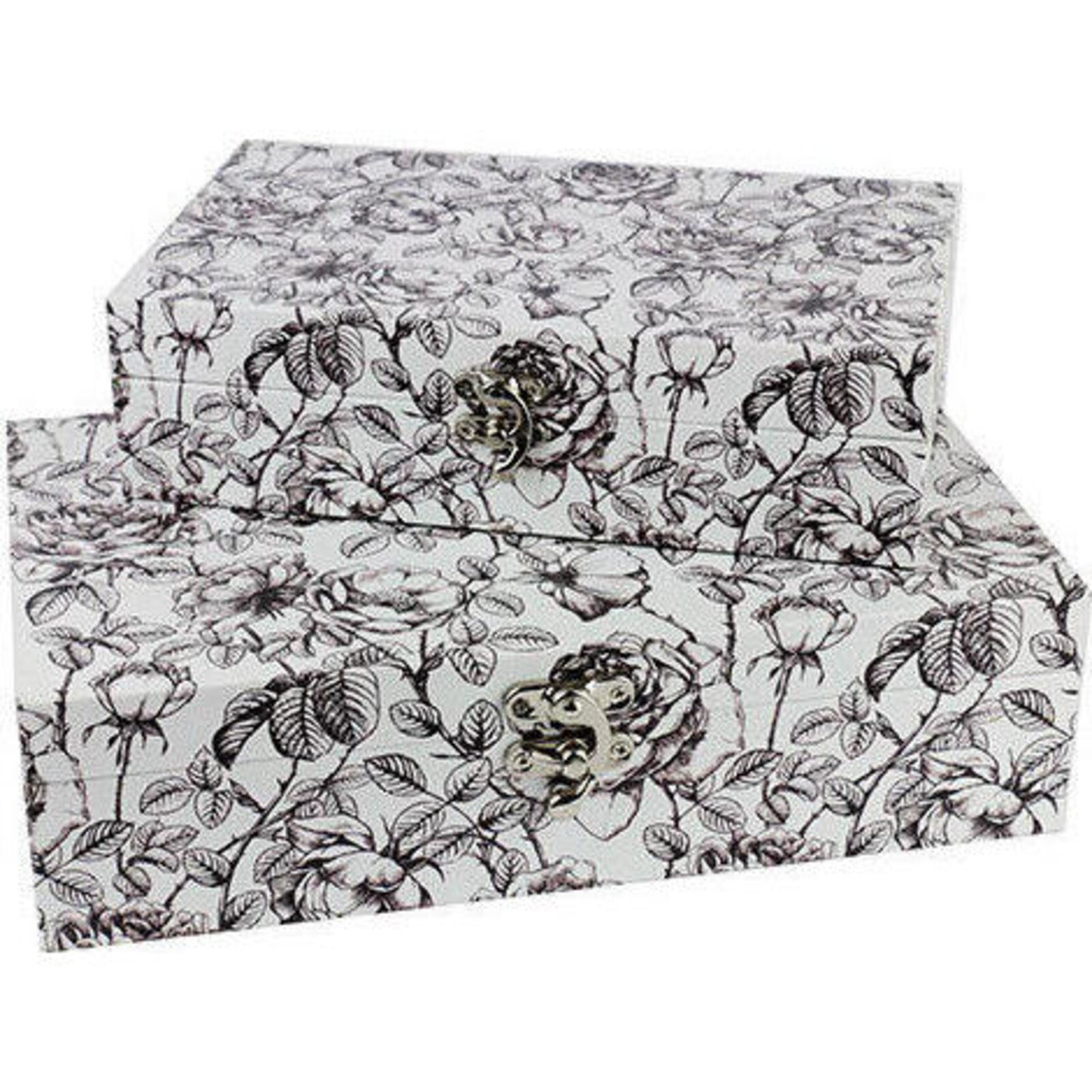 Boxes Flower Toile Lg S/2