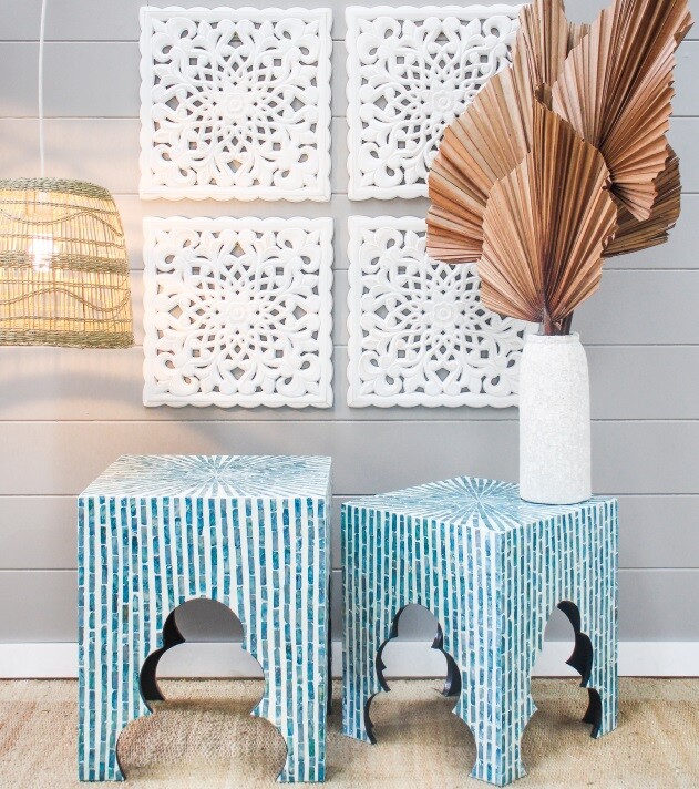 #Stool Caribbean Blue S/2