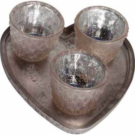 Votives on Heart Tray