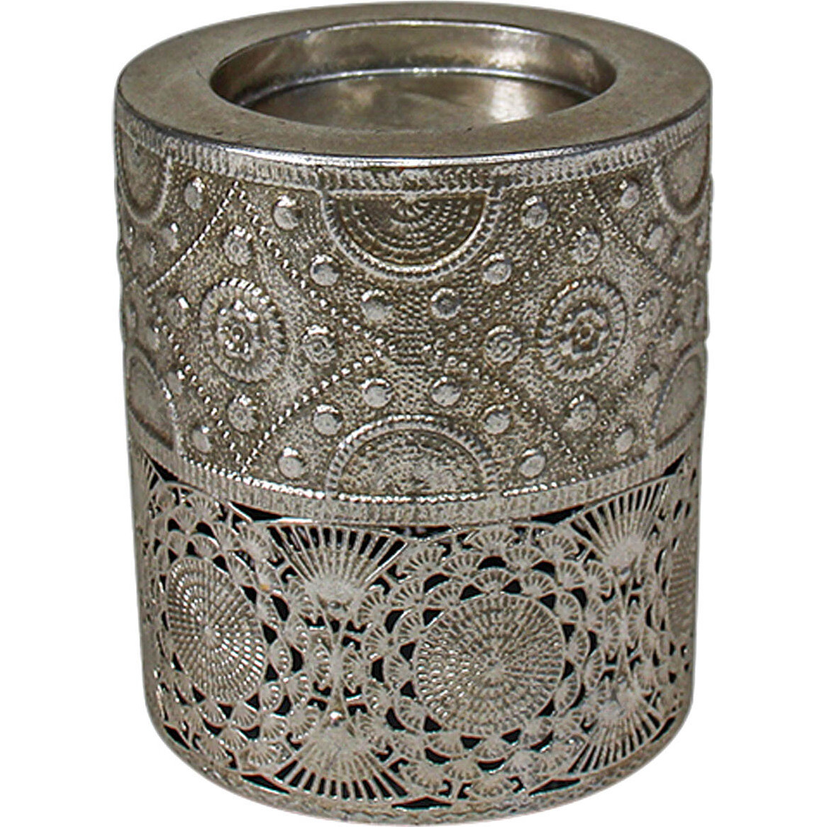 Candle Holder Kibris Silver Med