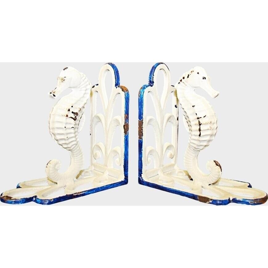 Bookends Seahorse White