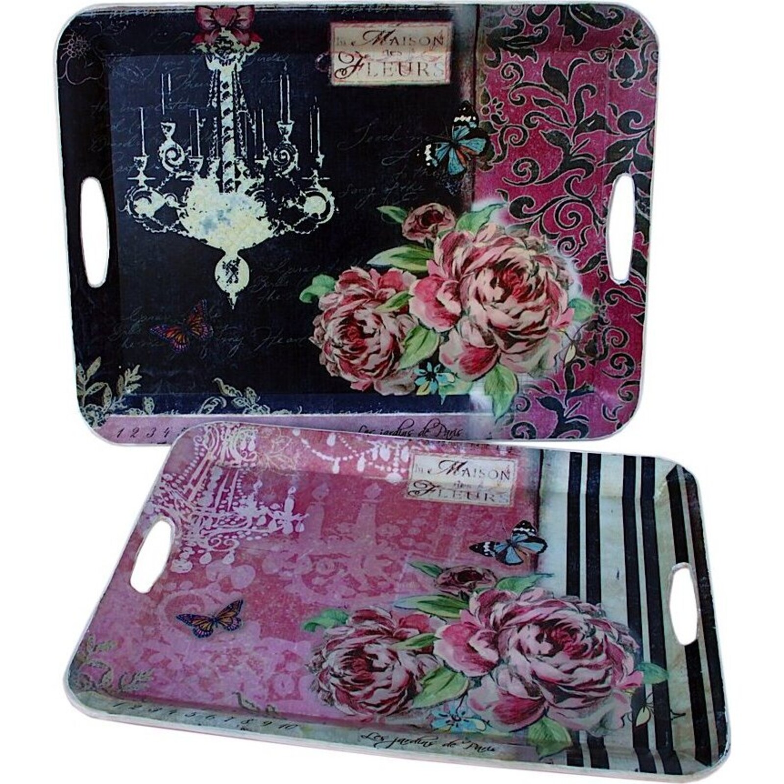 Trays - Chandilier Roses - set 2