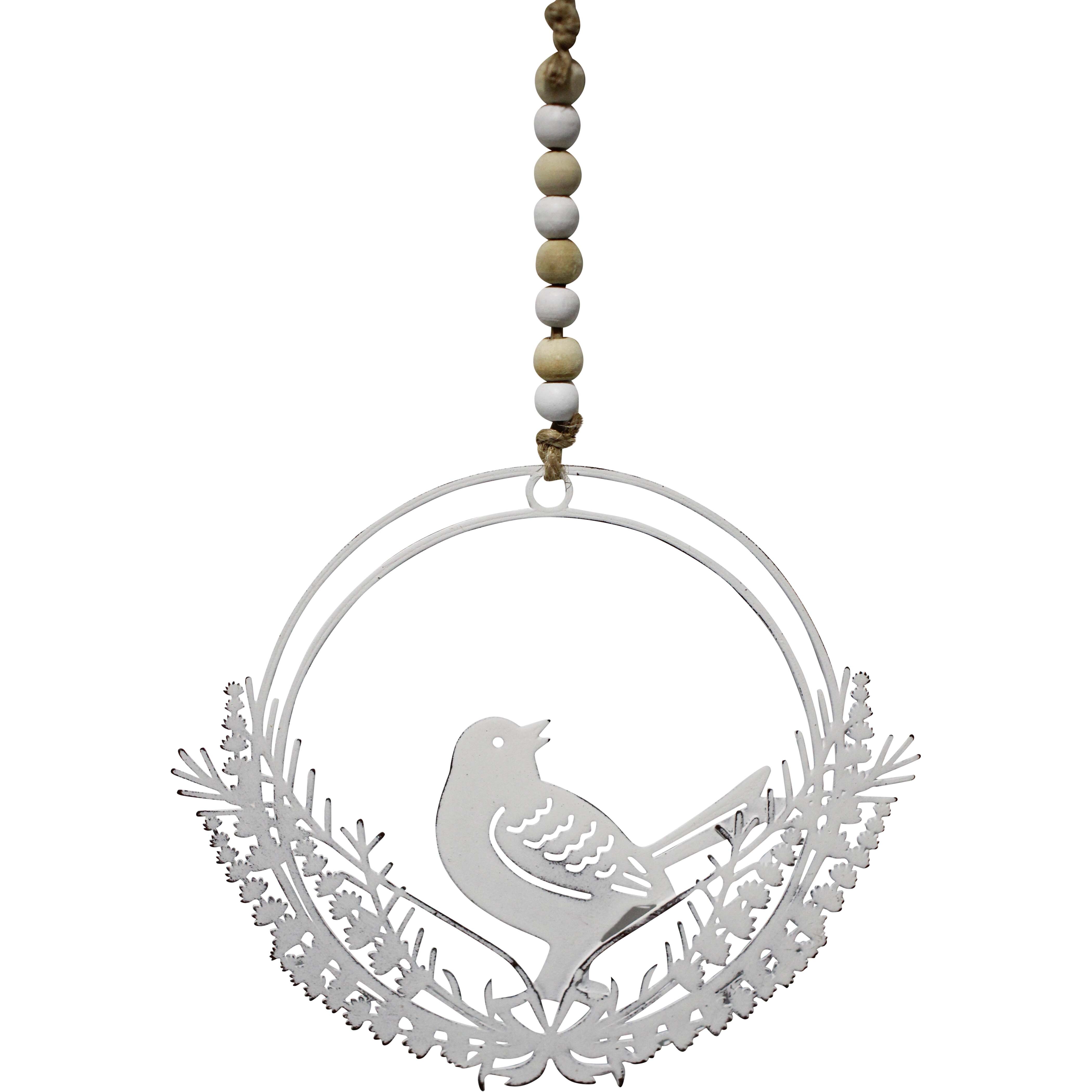 Metal Bird Botannical Wreath