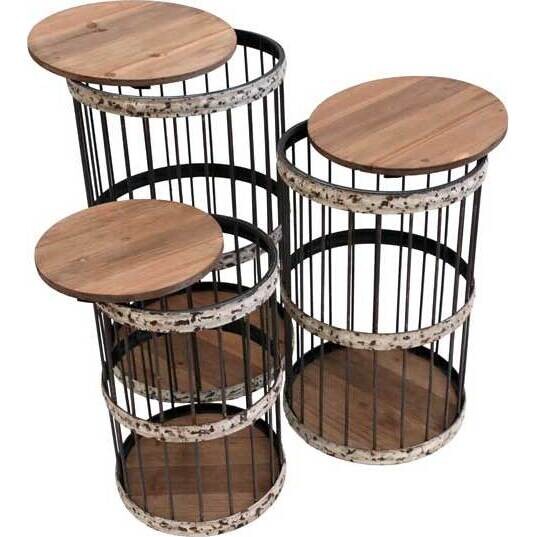 Nest of Tables Rustic Band S/3