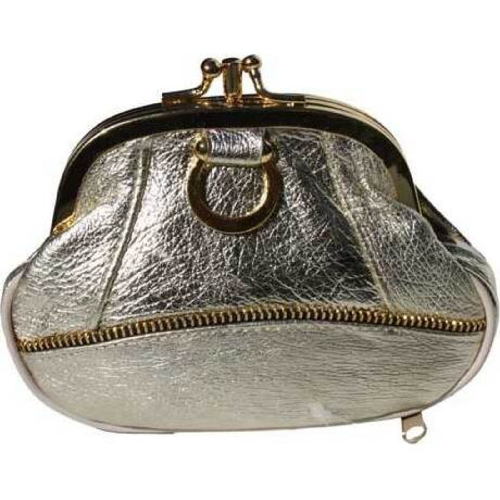 Leather Purse - Silver Round
