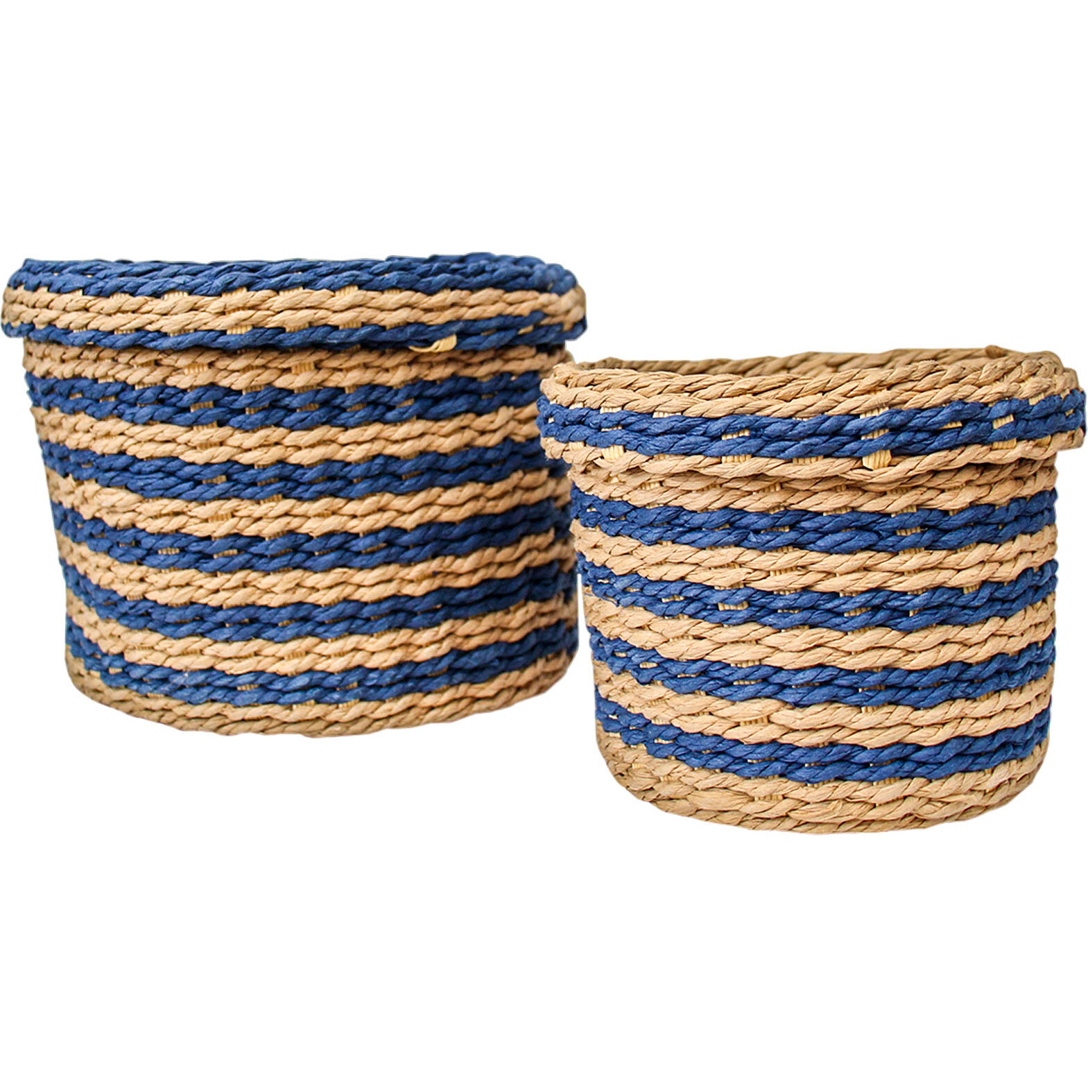 Woven Tidy Baskets S/2 Navy/Natural