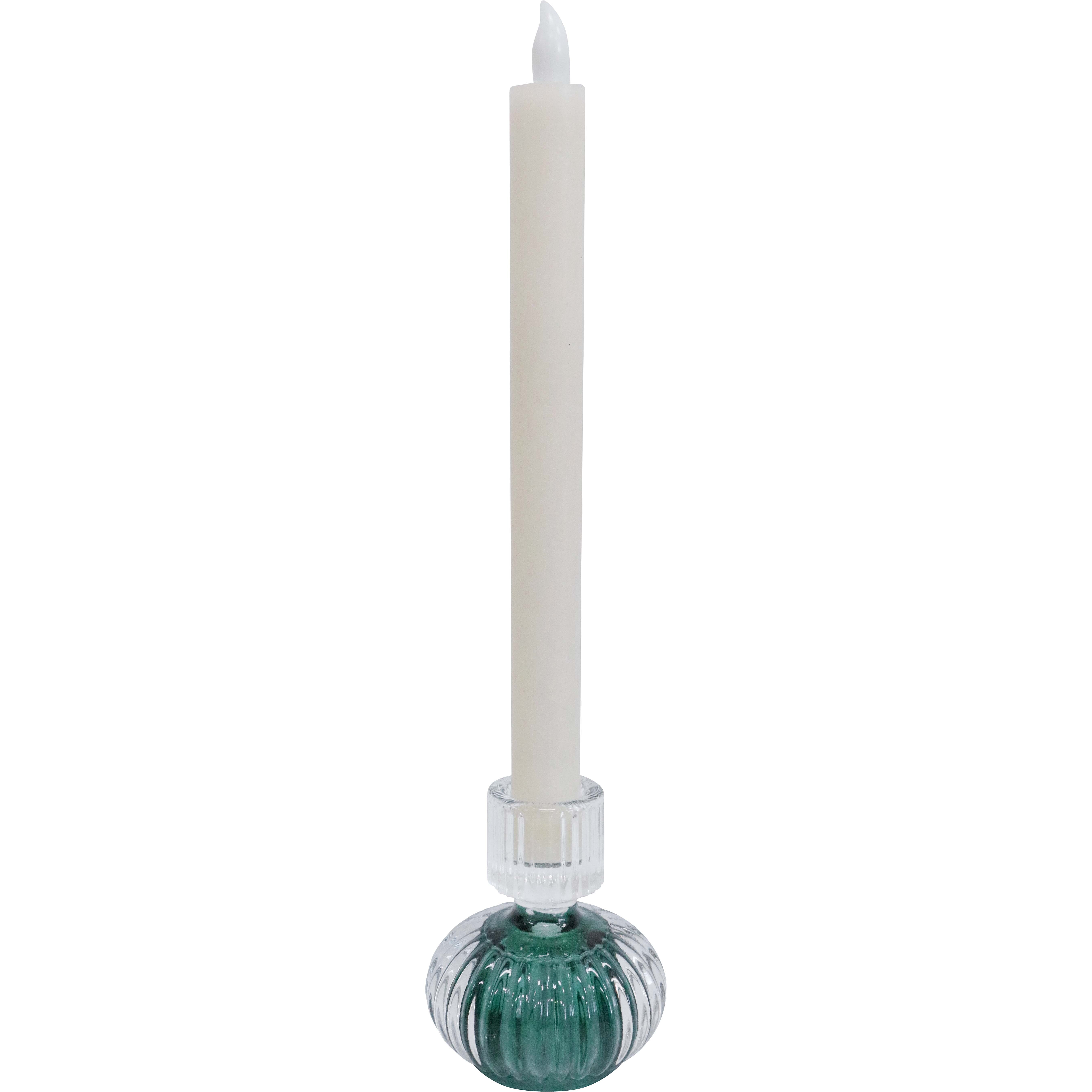 Double Sided Stackable Candle Holder Emerald/Clear