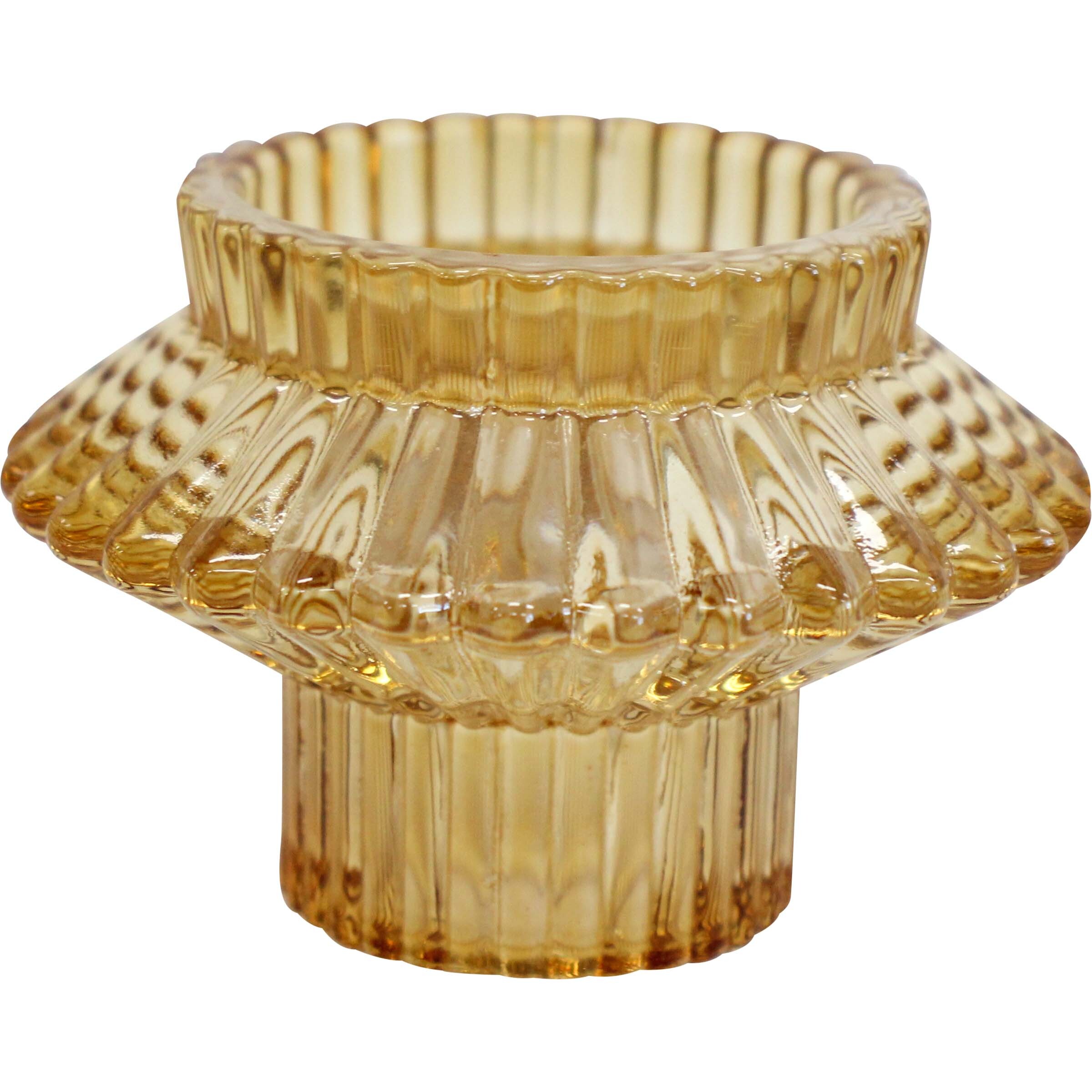 Double Sided Candle Holder Amber