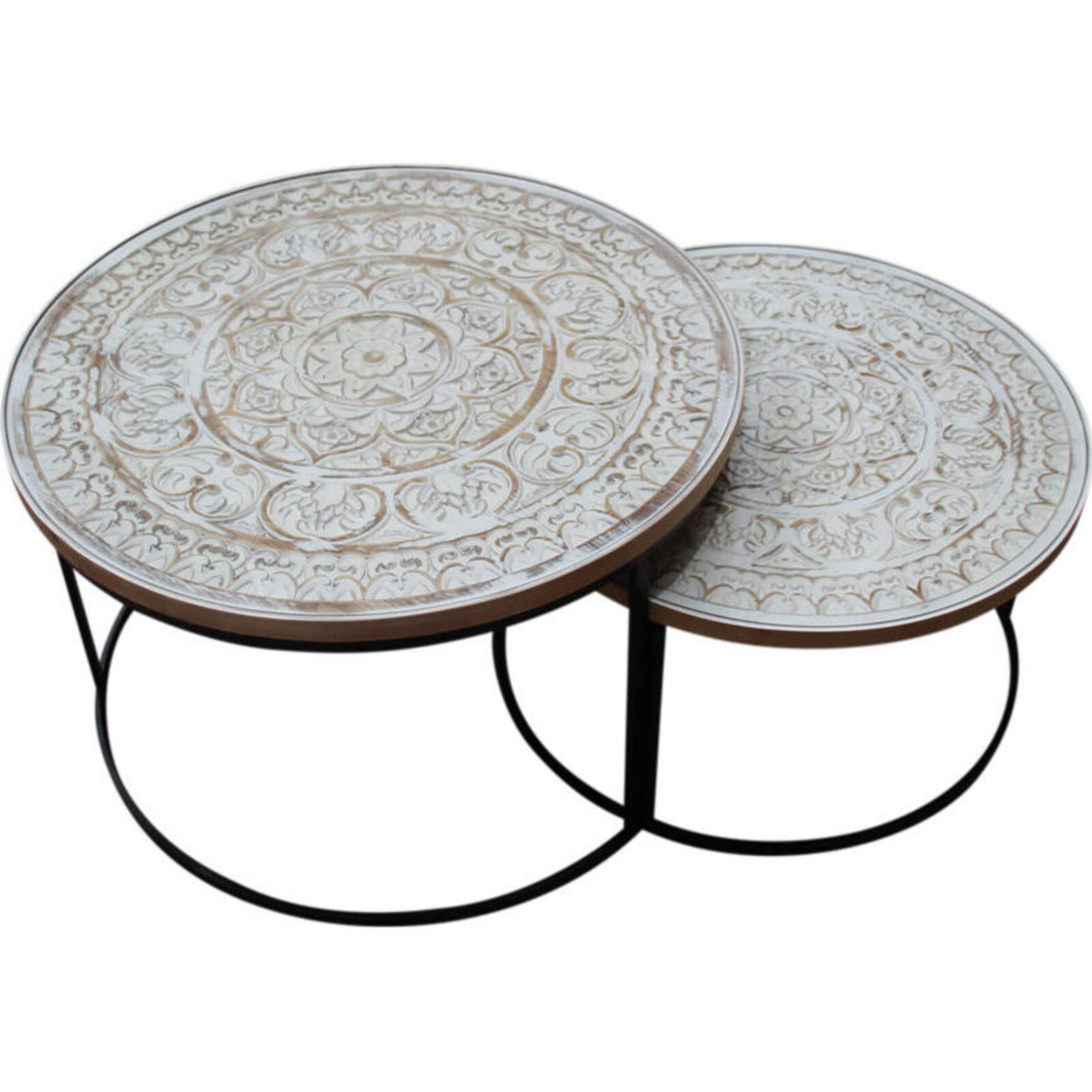 # Round Tables Natural/White S/2