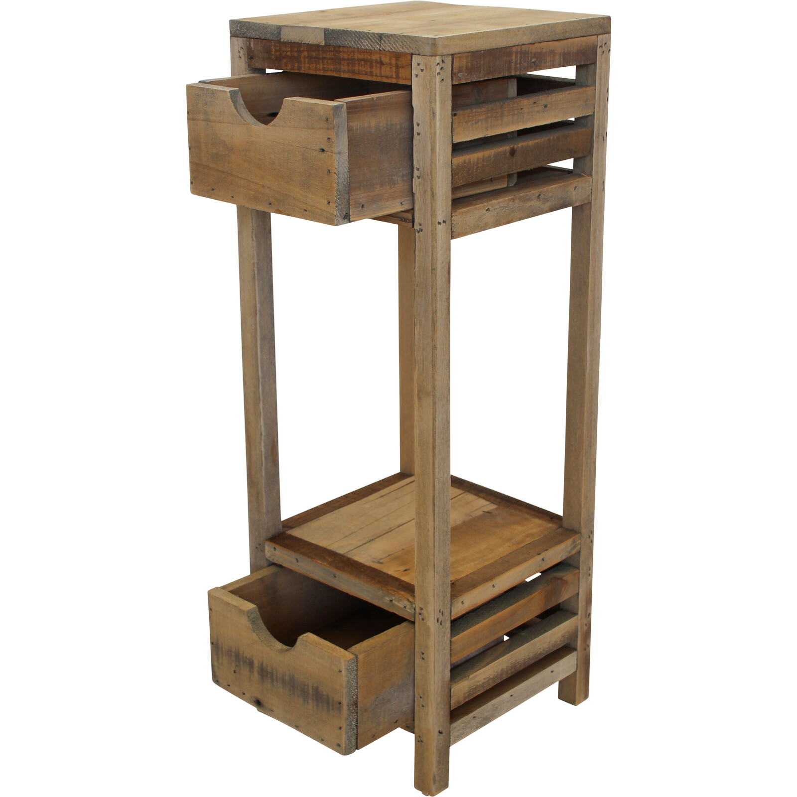 Plant Stand W/ Drawer Rustic