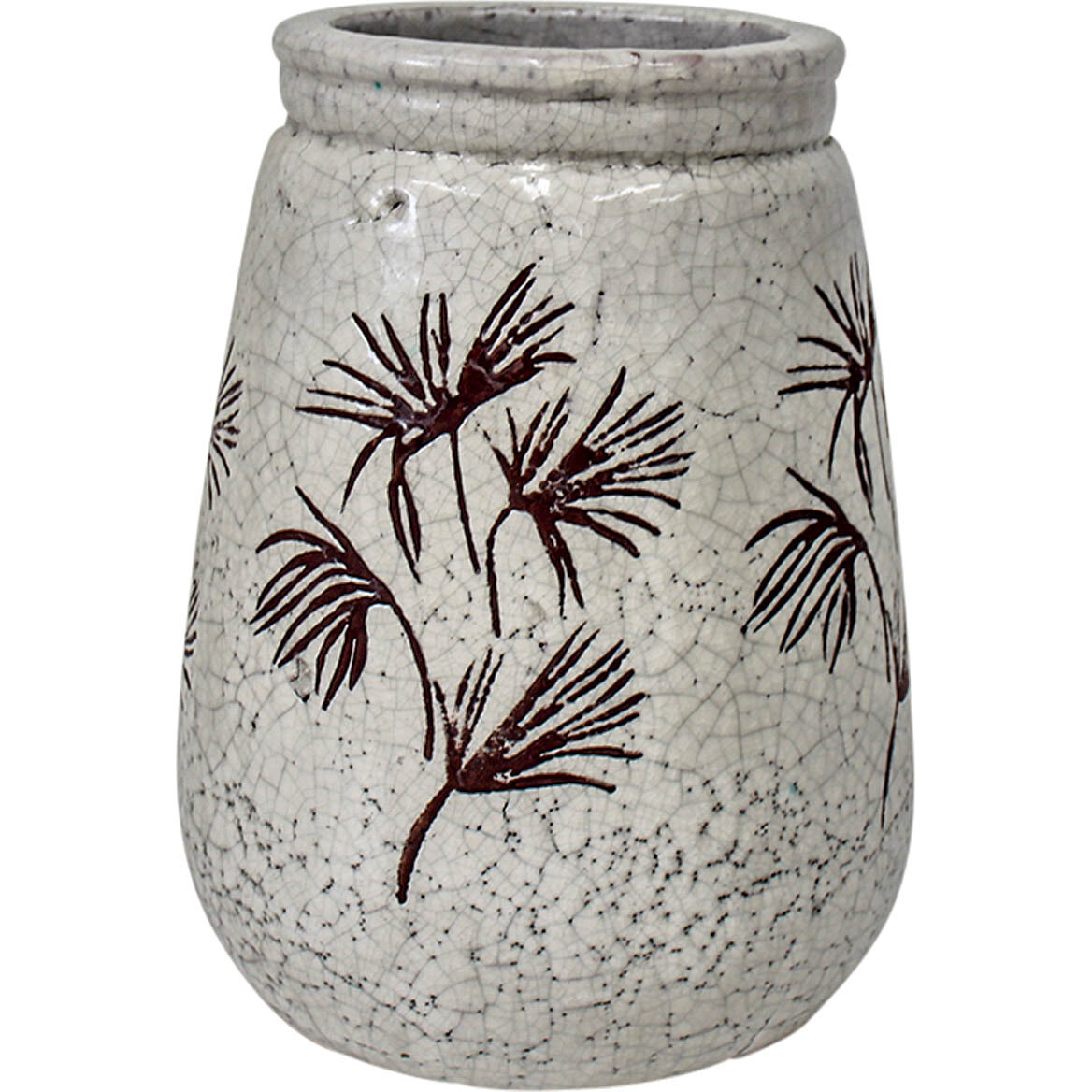 Vase White Palm Lrg