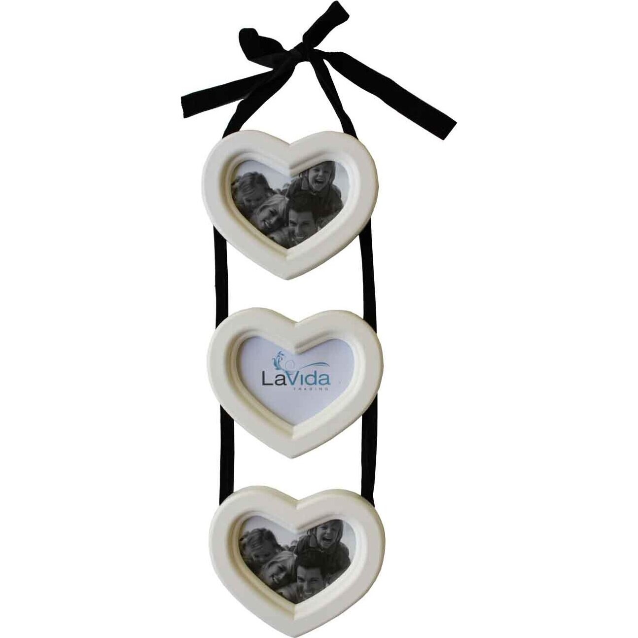 Frame - Black Ribbon Heart Tripple