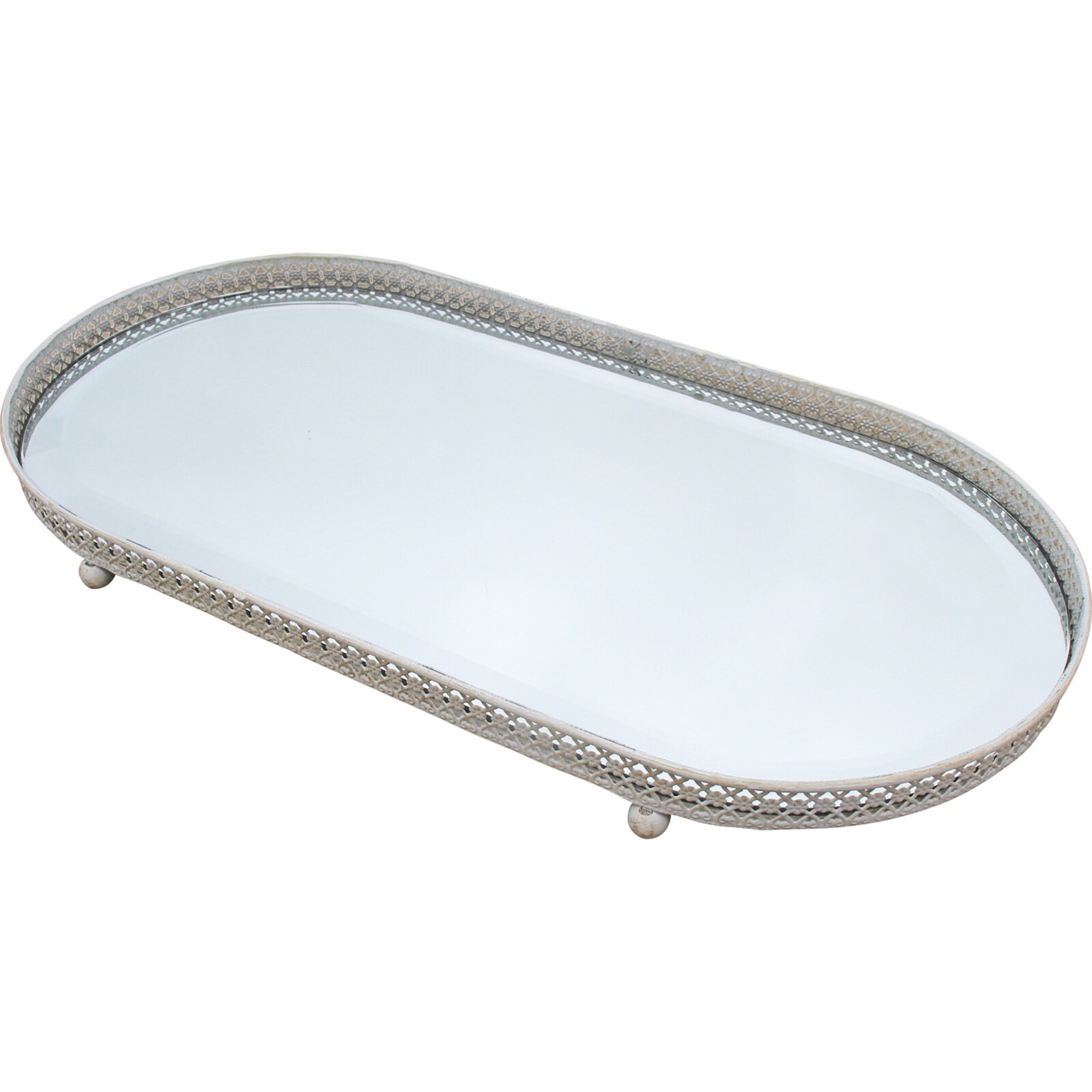 Mirror Tray Ovale Lrg A/White