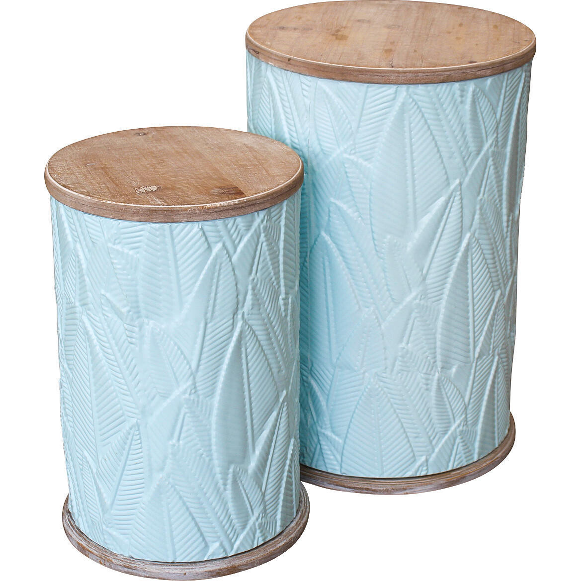 Drum Table Leaf Soft Blue / Set 2