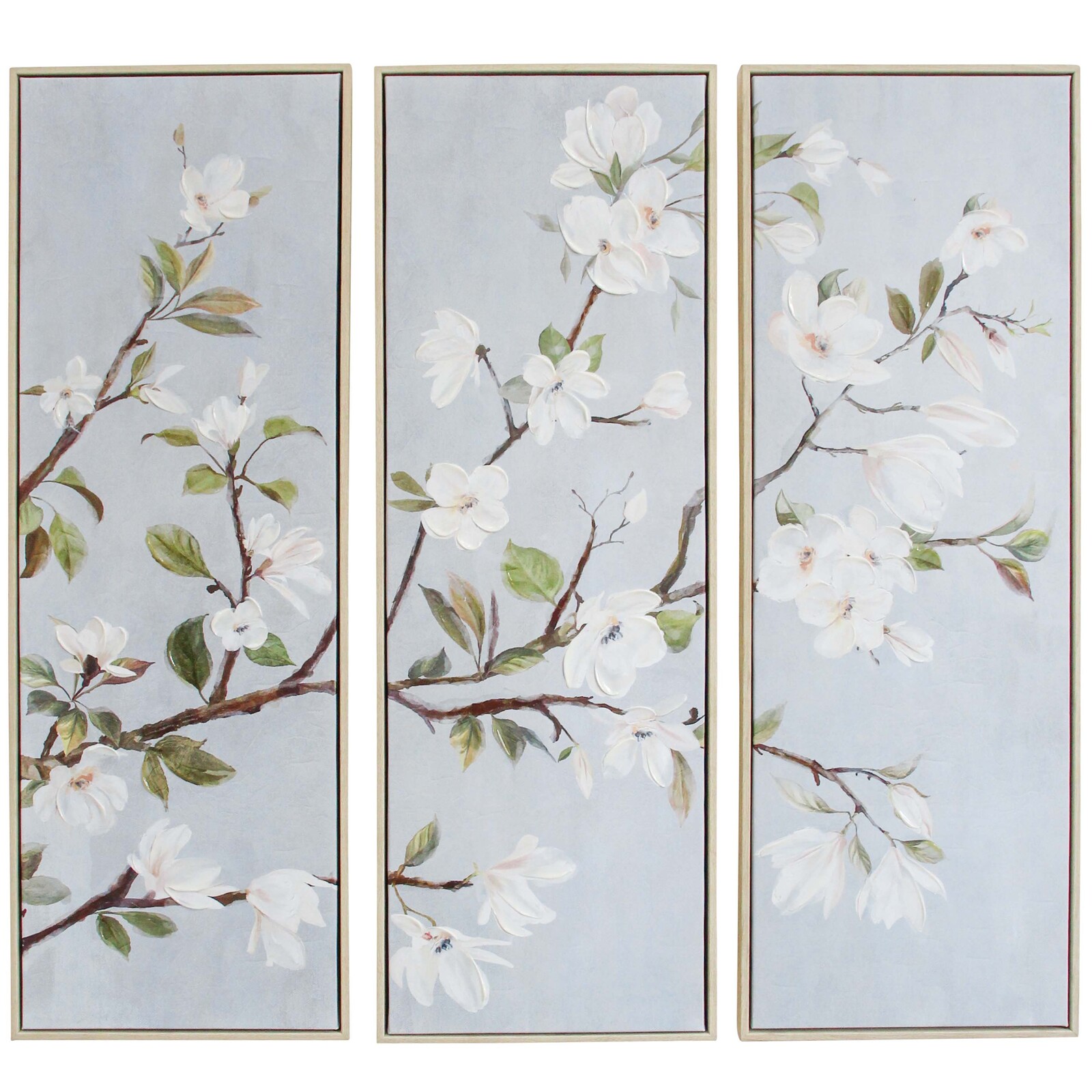 Framed Canvas S/3 Magnolias