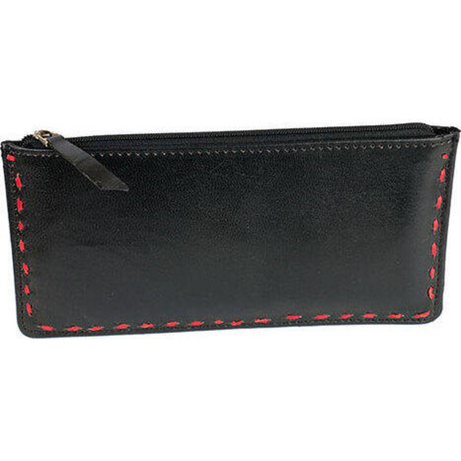 Leather Pouch Red Stitch 