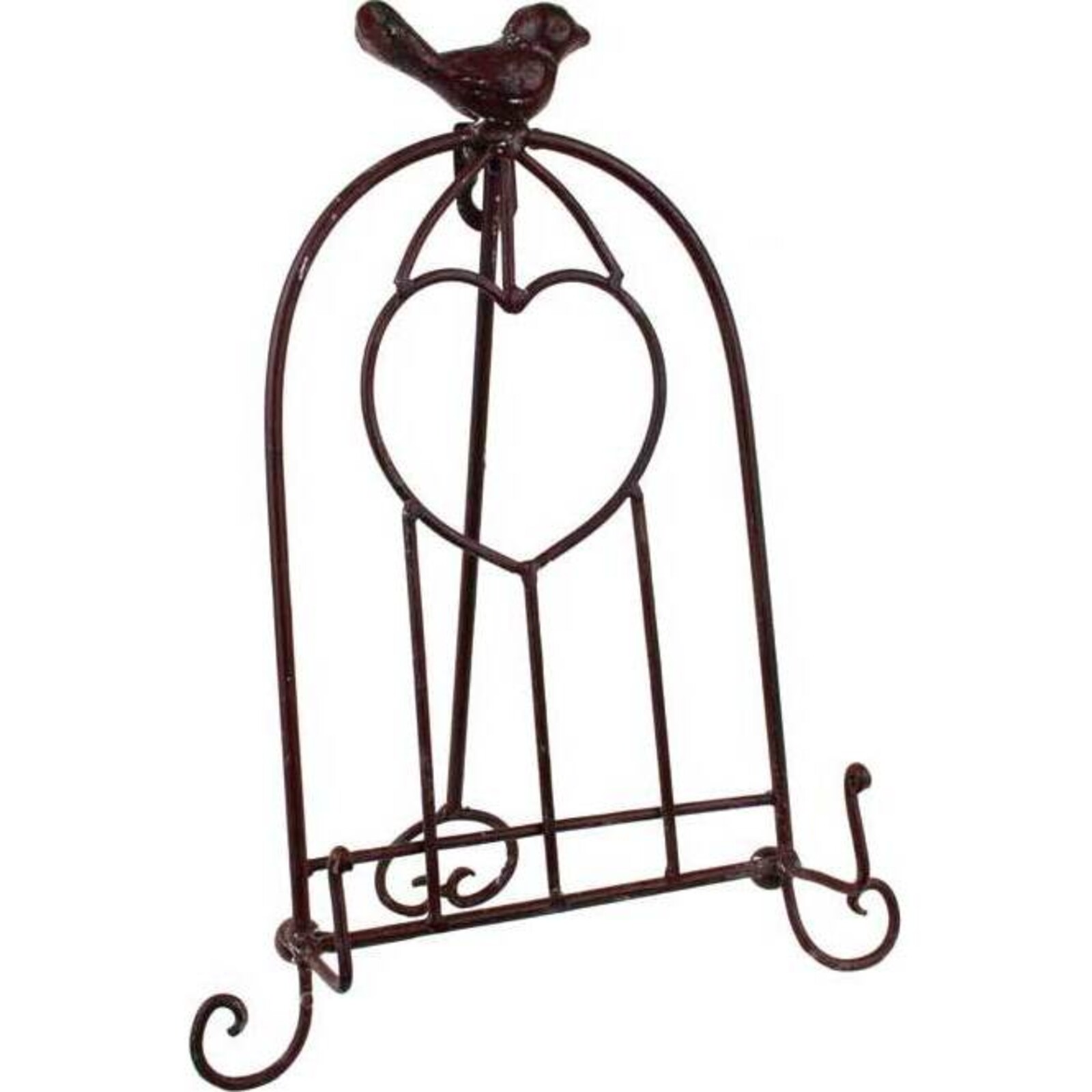 Recipe Book Stand with Heart & Bird in Red