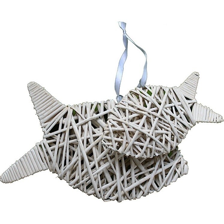 Weave Hanging Fish - White - set 2