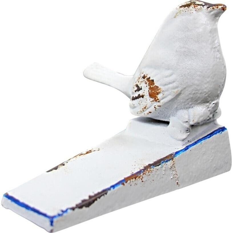 Doorstop Wedge w/Bird White