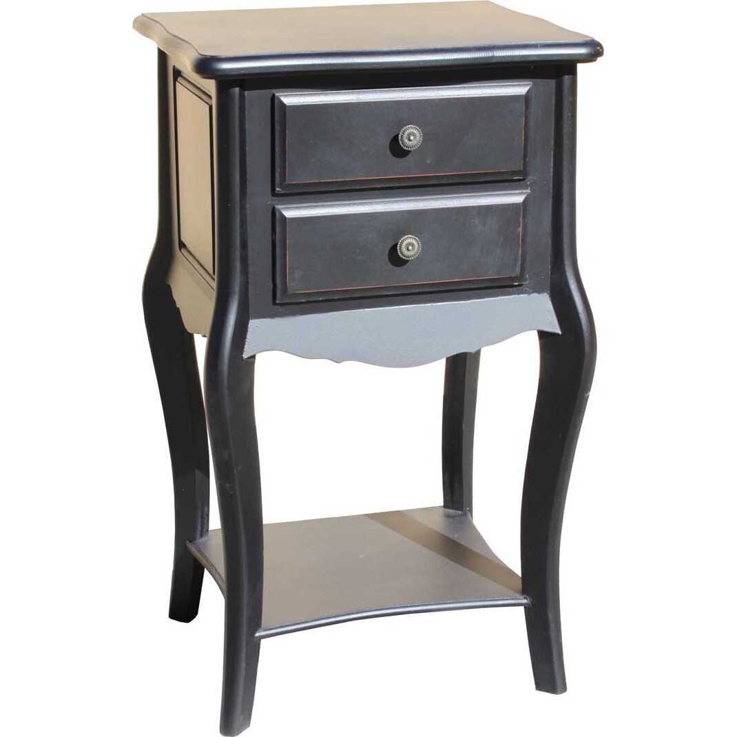 Noir 2 Drawer Bedside