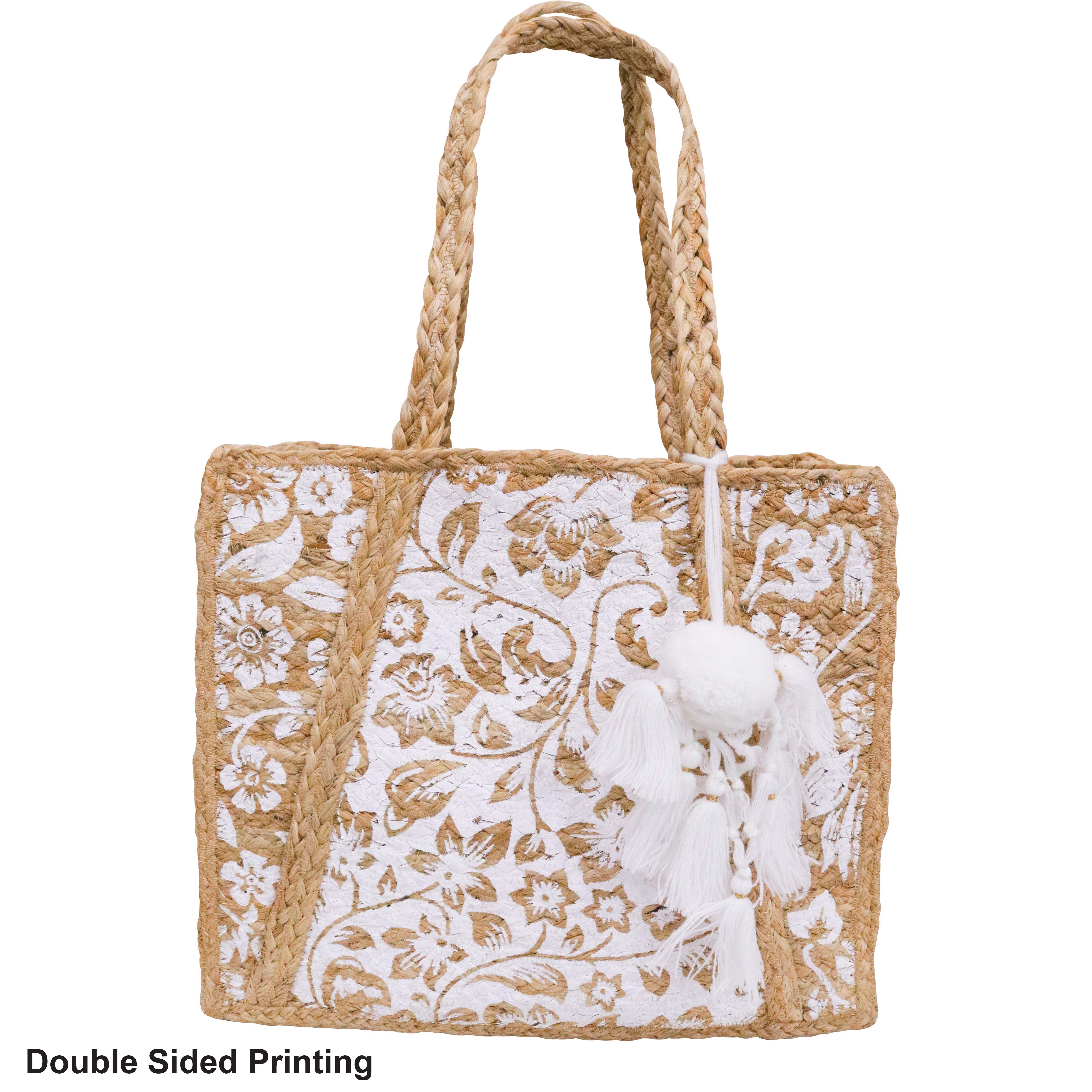 Jute Carry All Bag White