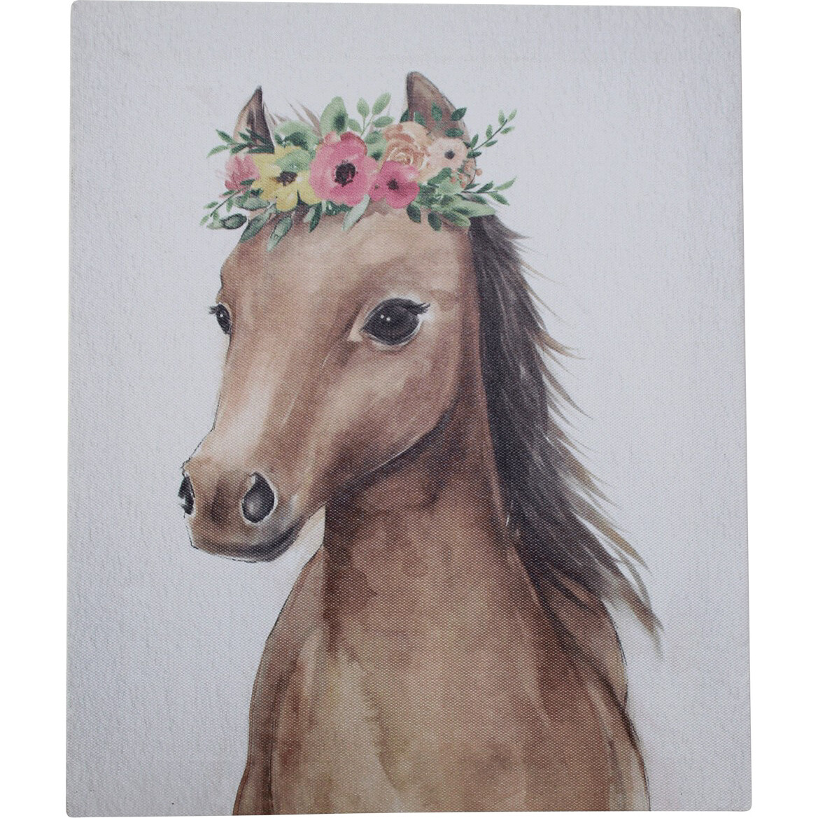 Canvas Mini Horse Flowers