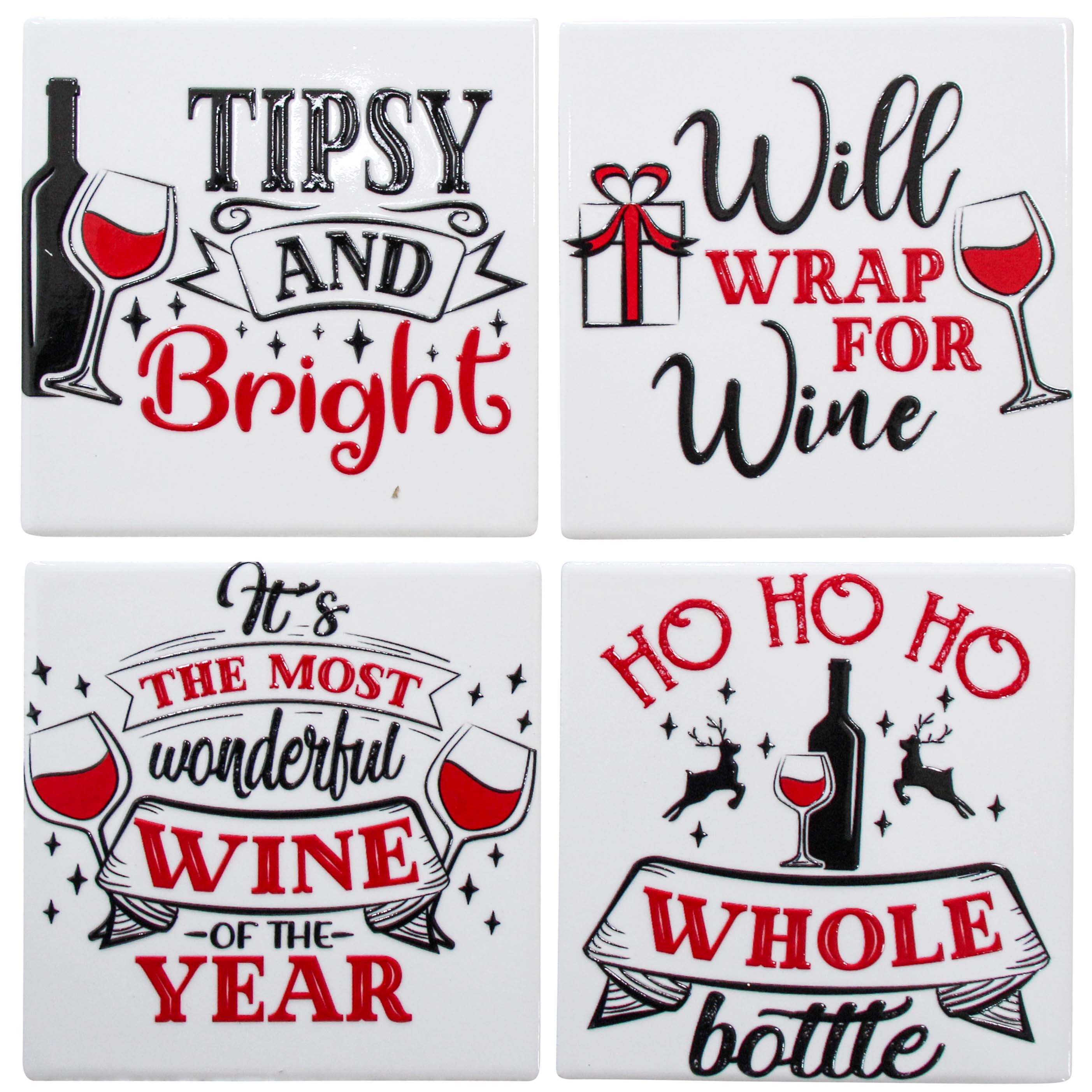 Coasters Xmas Wine