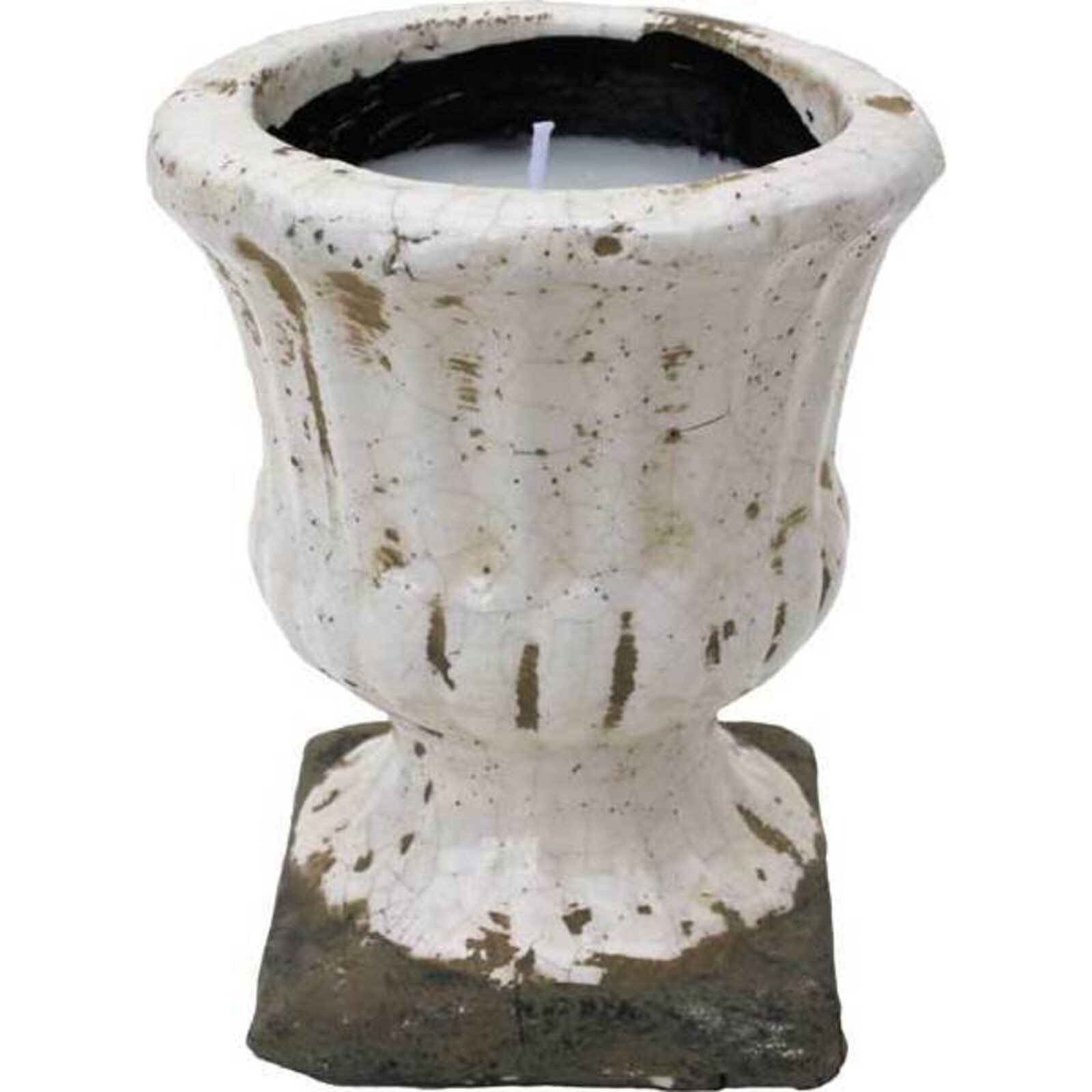 Candle Pot Blanc Ribb