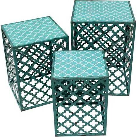 Nest of Tables Quatrefoil Square S/3