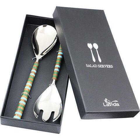 Salad Servers Blue Band