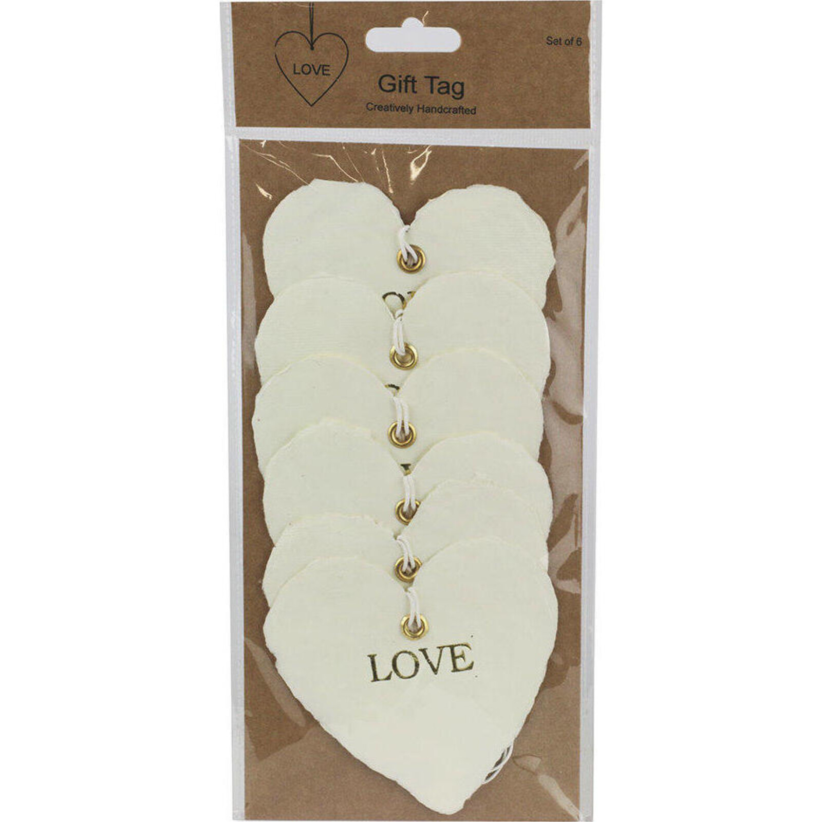 Heart Gift Tags Love White S/6