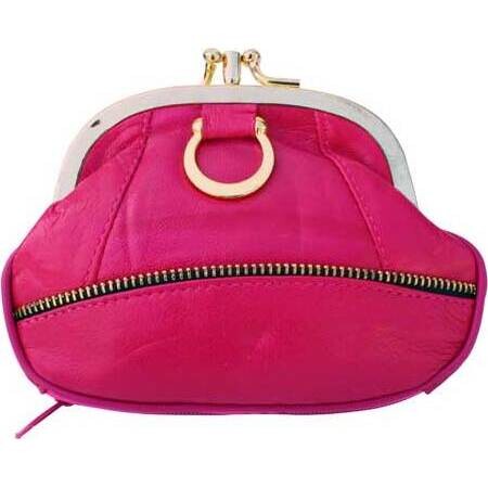 Leather Purse - Pink Round