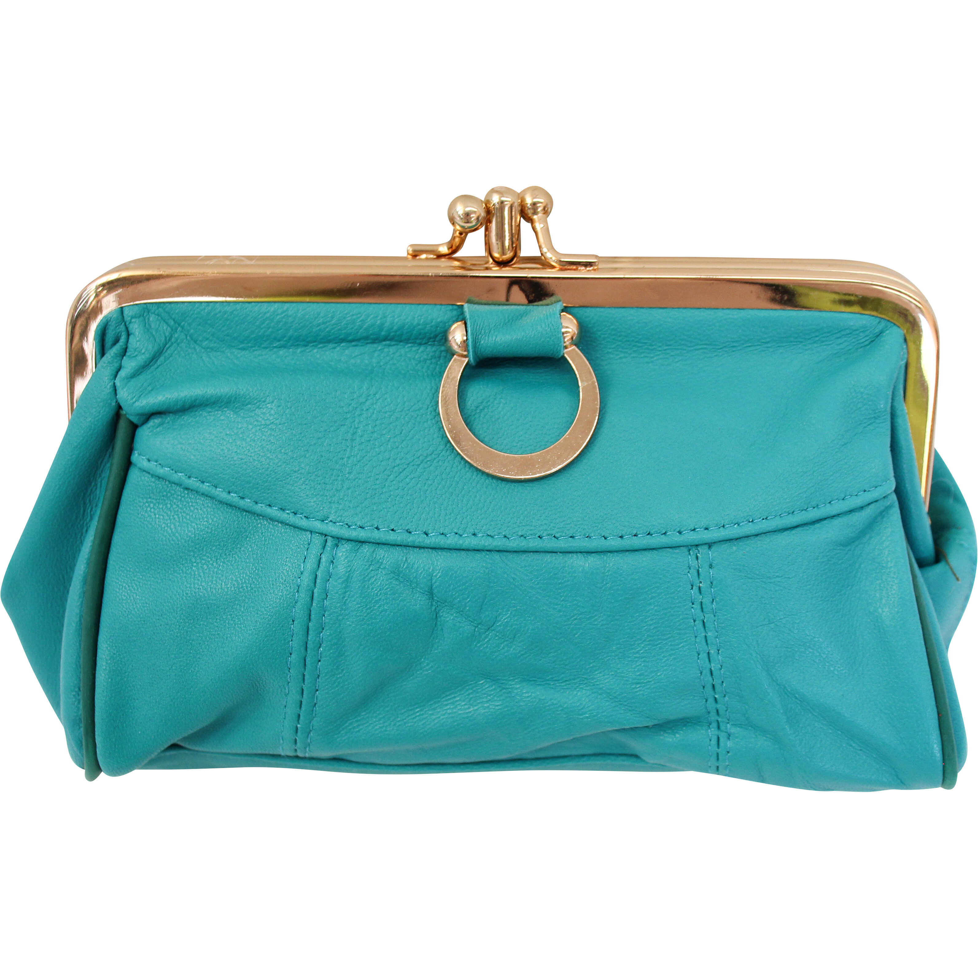 Leather Purse Aqua